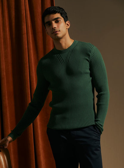 Basil Ribbed Pullover