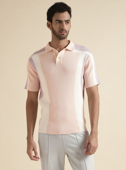 Heather Colour Block Polo