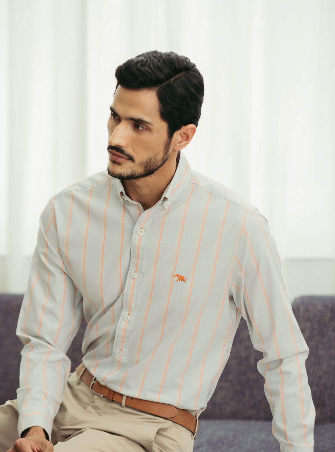 Orange Stripe Oxford