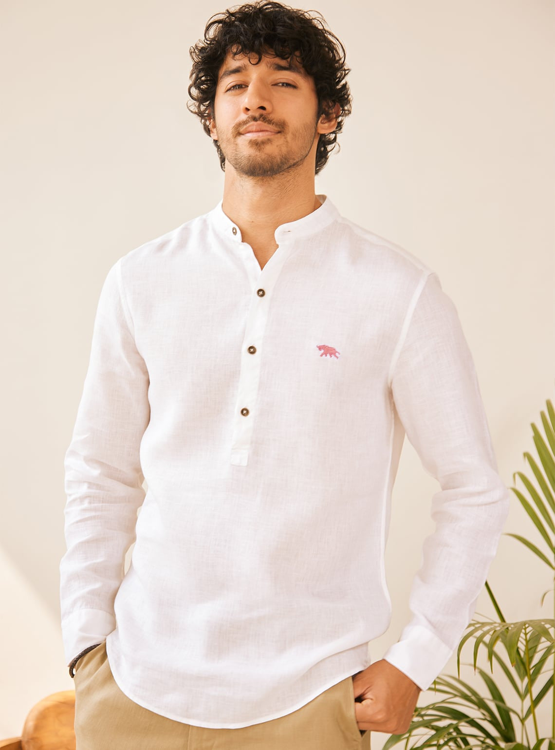 Essential White Popover - Coral Mark