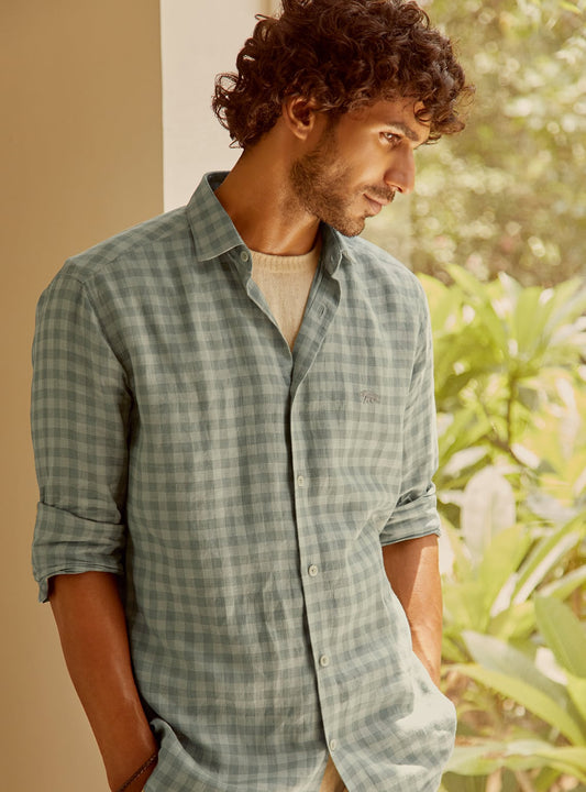 Fern Check Linen Shirt