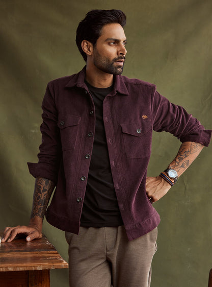 Burgundy Corduroy Overshirt