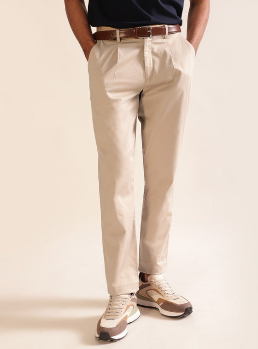 Beige Satin Chino