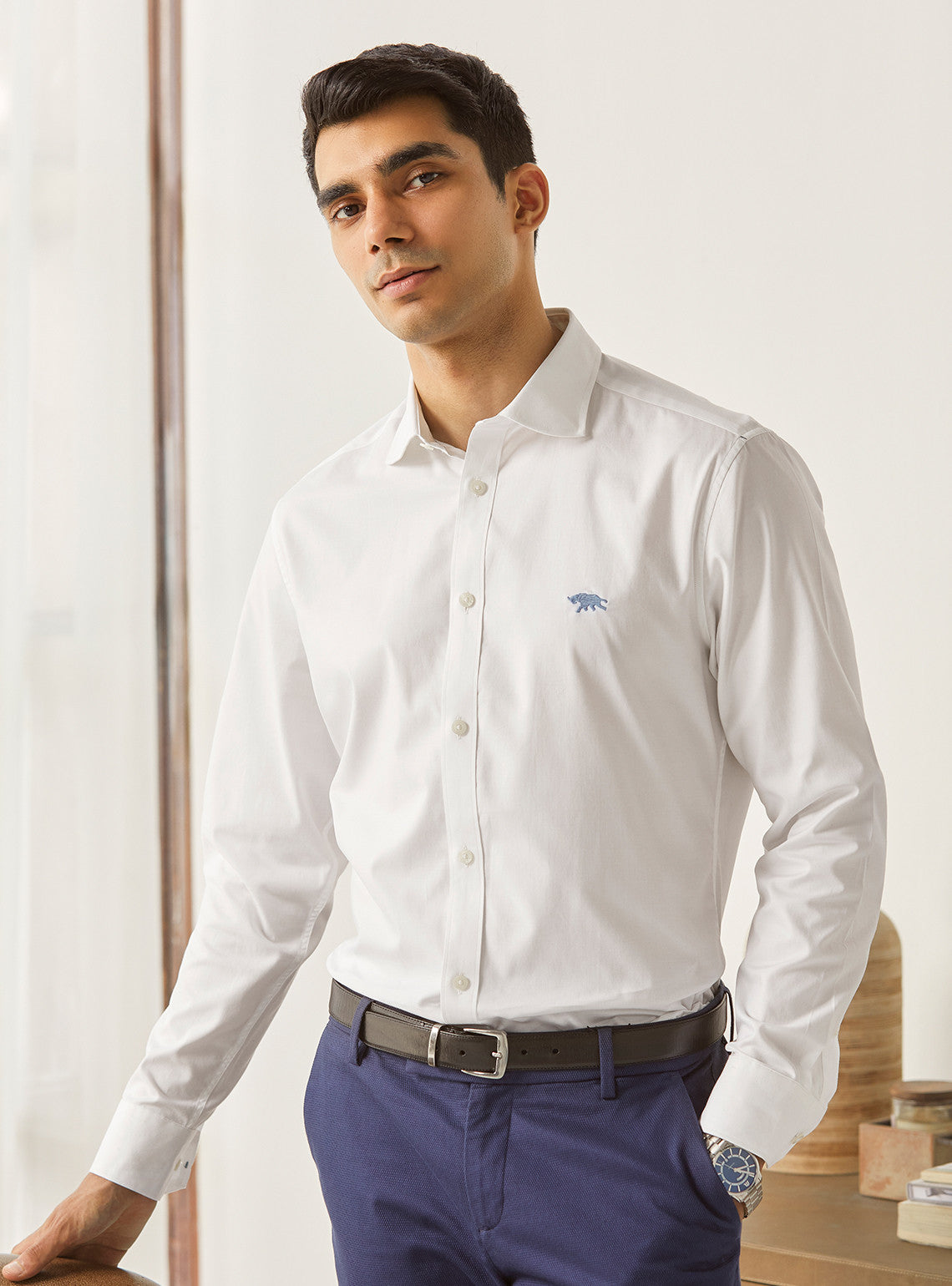 Alp White Shirt - Blue Mark