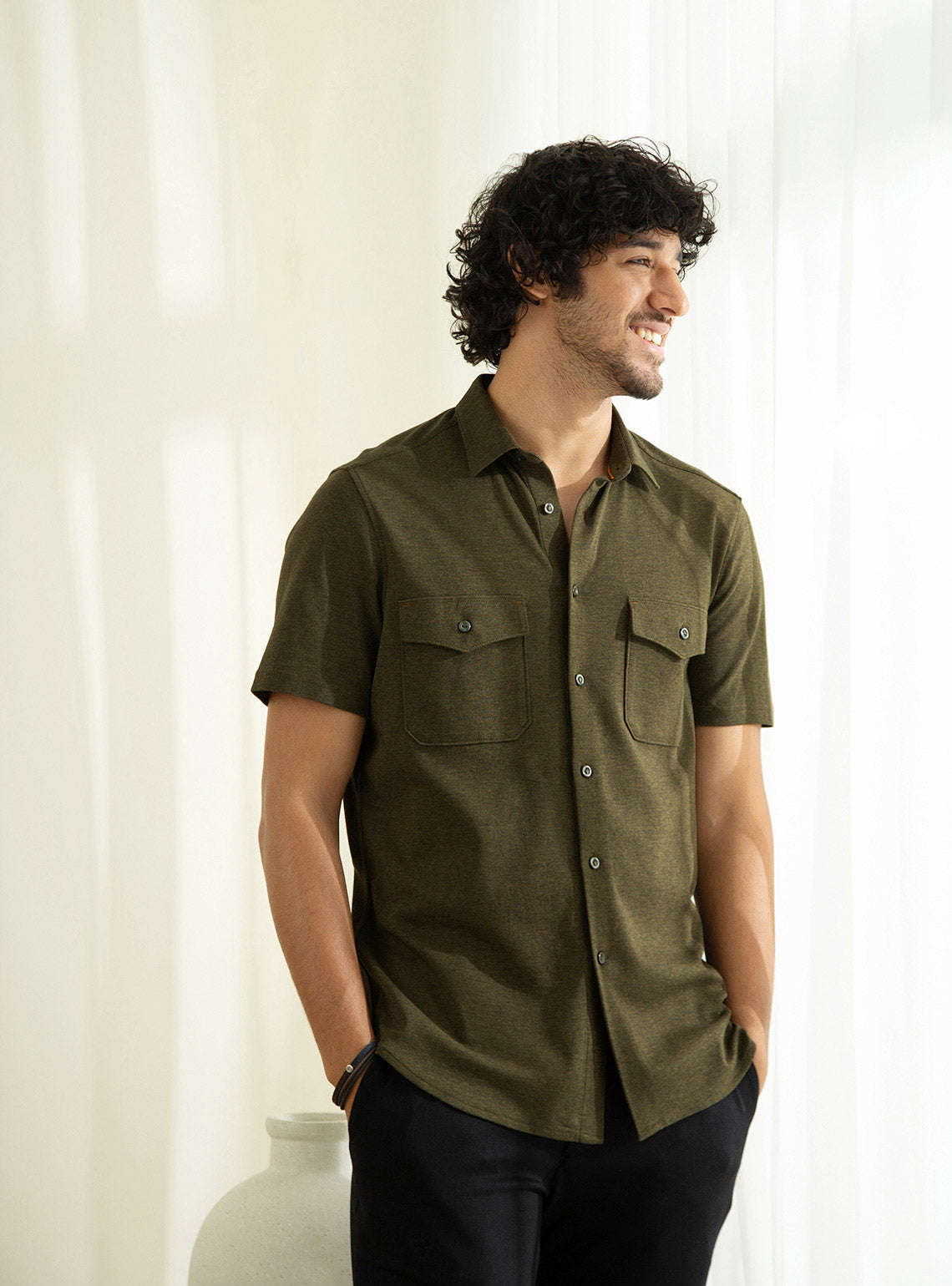 Olive Melange Shirt