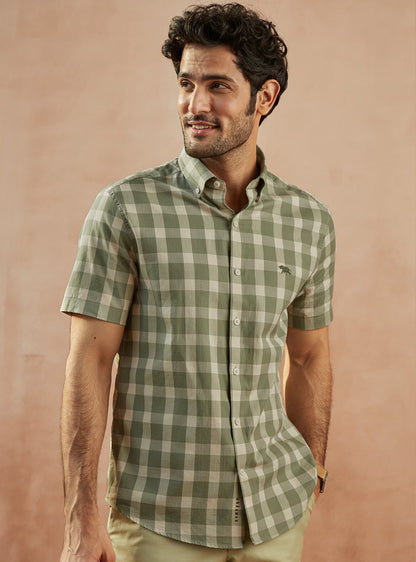 Sage Green Check - Half