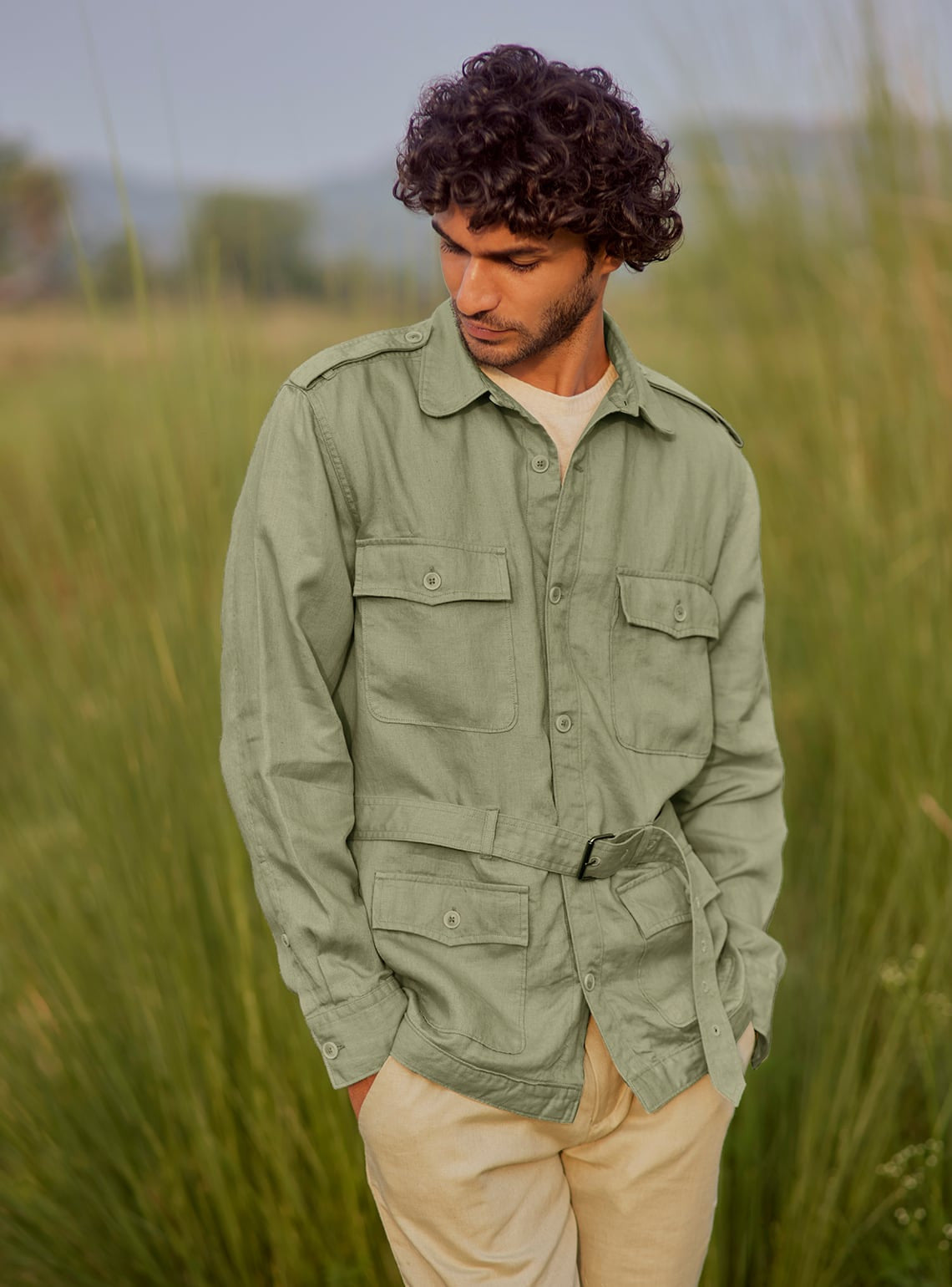 Sage Linen Overshirt