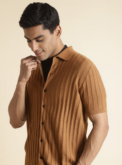 Sun Cable-Knit Shirt