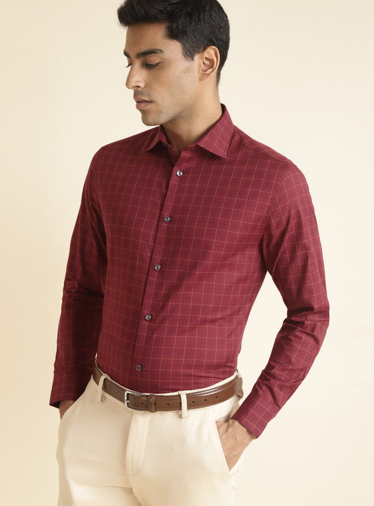 Red Wine Grid Shirt