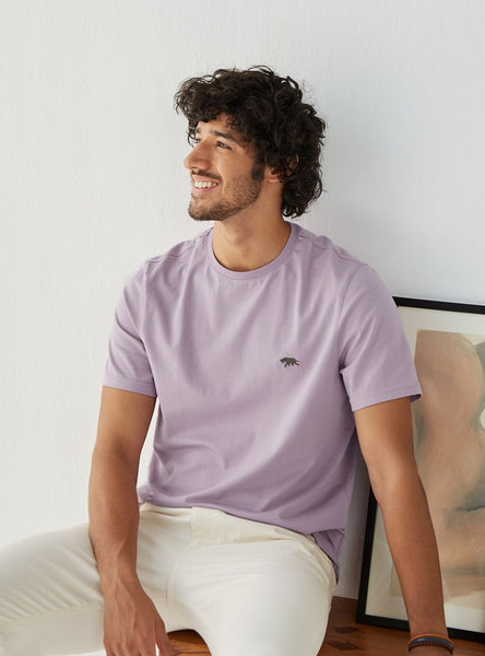 Buy Lilac Crew  Casual Lavender Mist Solid Shirt for Men Online