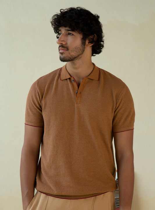 Terracotta Knit Polo