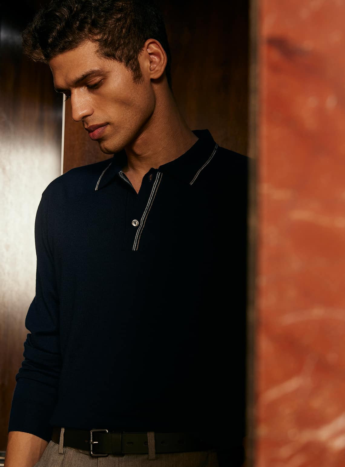 15. Sapphire Merino Polo