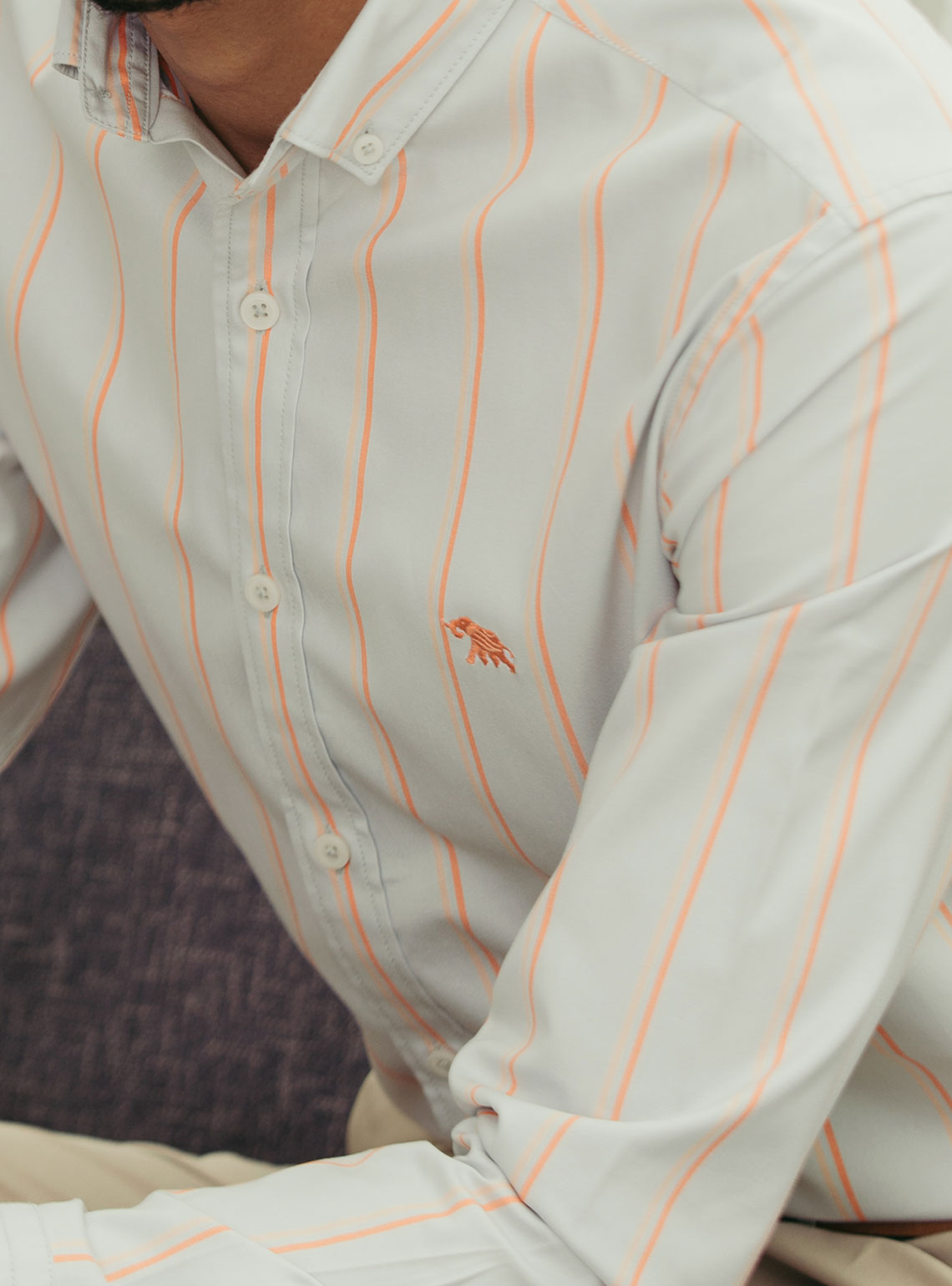 Orange Stripe Oxford