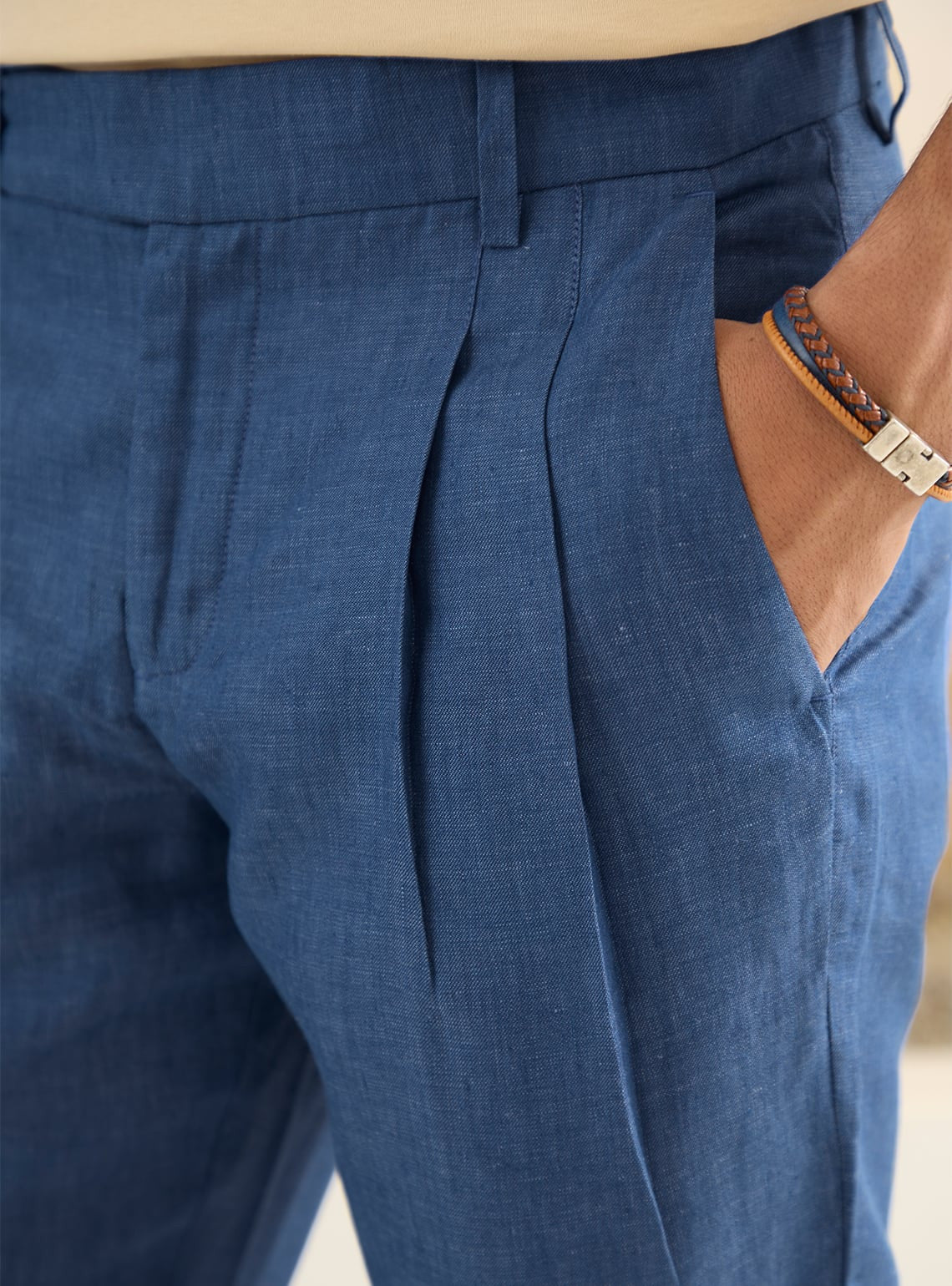 Dusk Blue Linen Pants