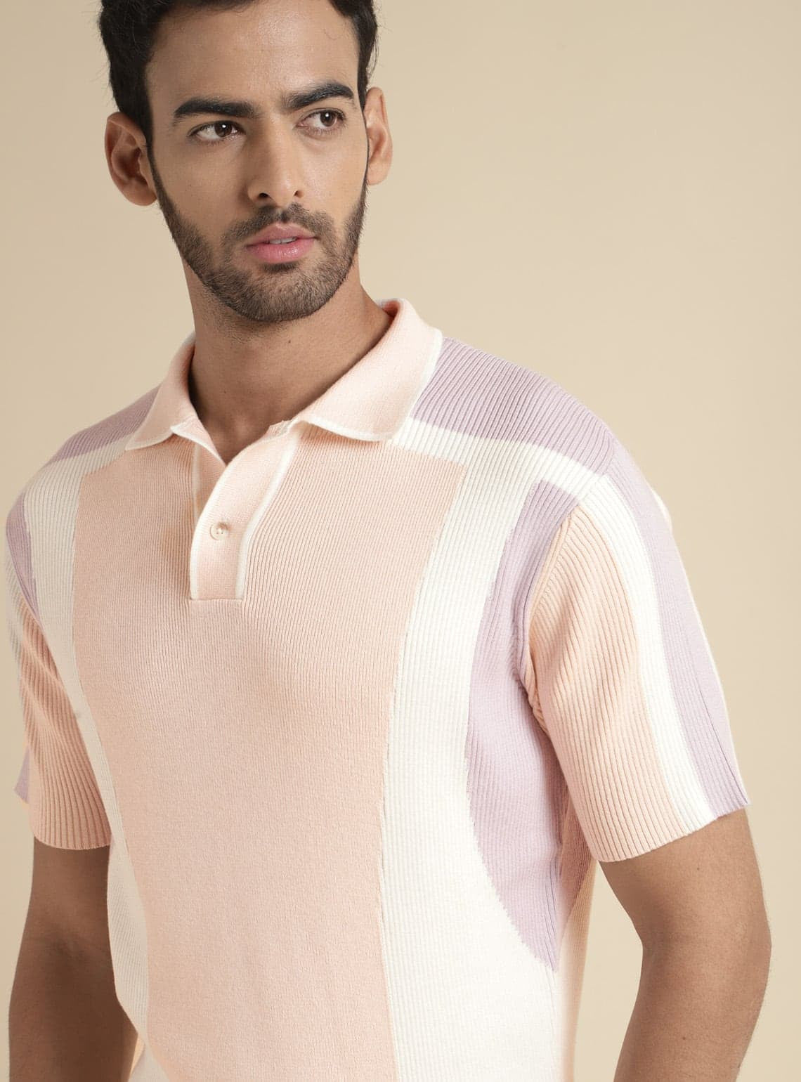 Heather Colour Block Polo