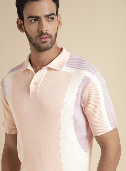 Heather Colour Block Polo