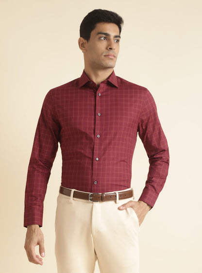 Red Wine Grid Shirt