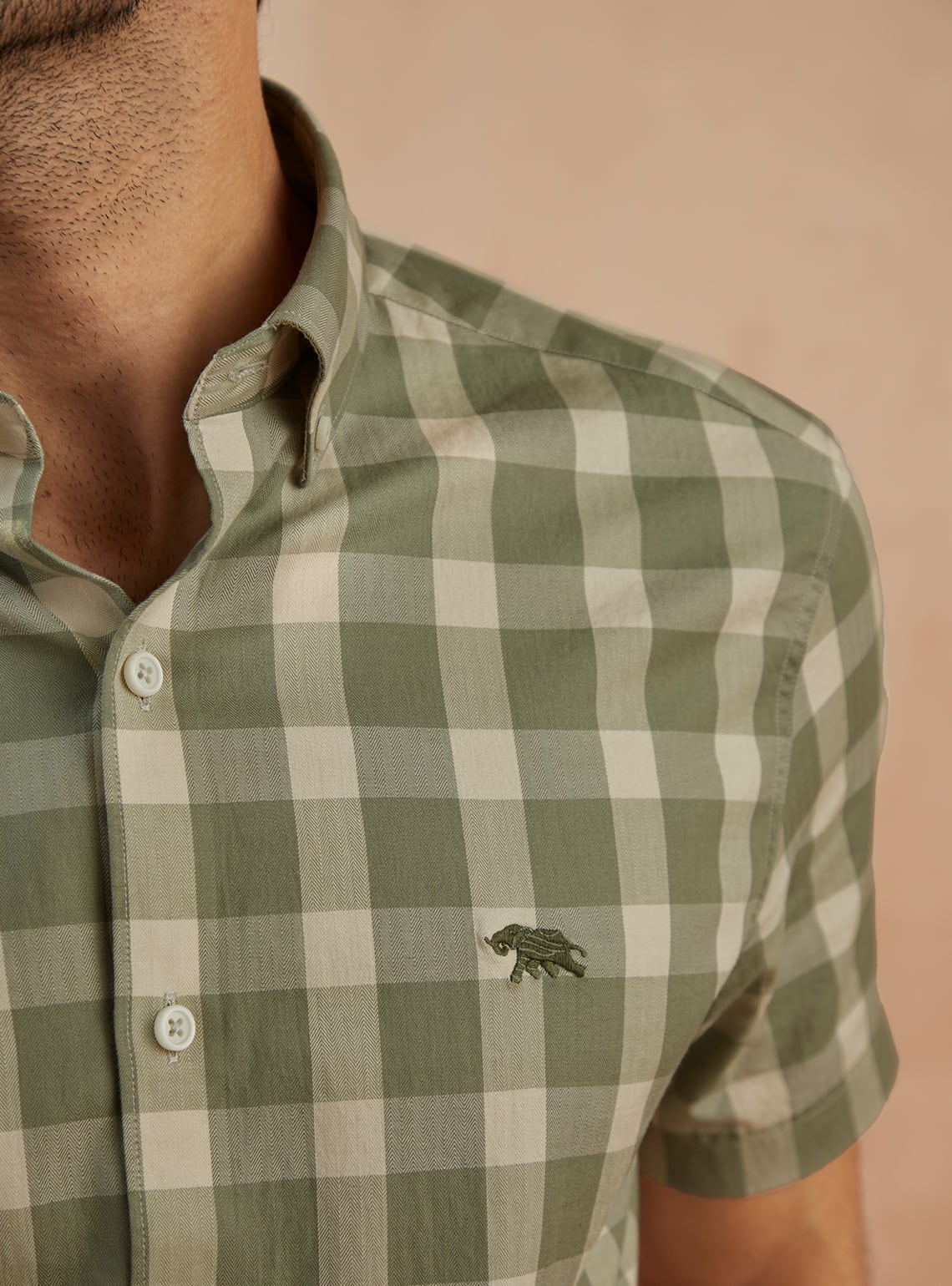 Sage Green Check - Half