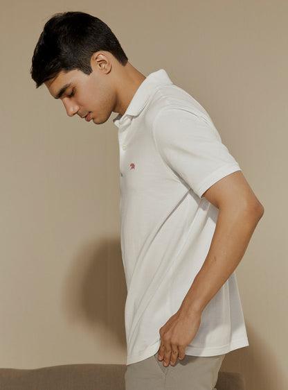 Pure White Pique Polo