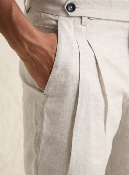 Sandy Beige Linen Pants