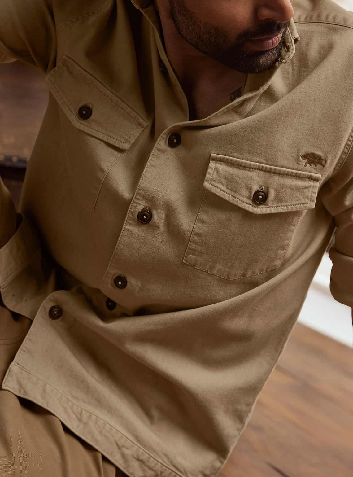 Sandy Beige Overshirt