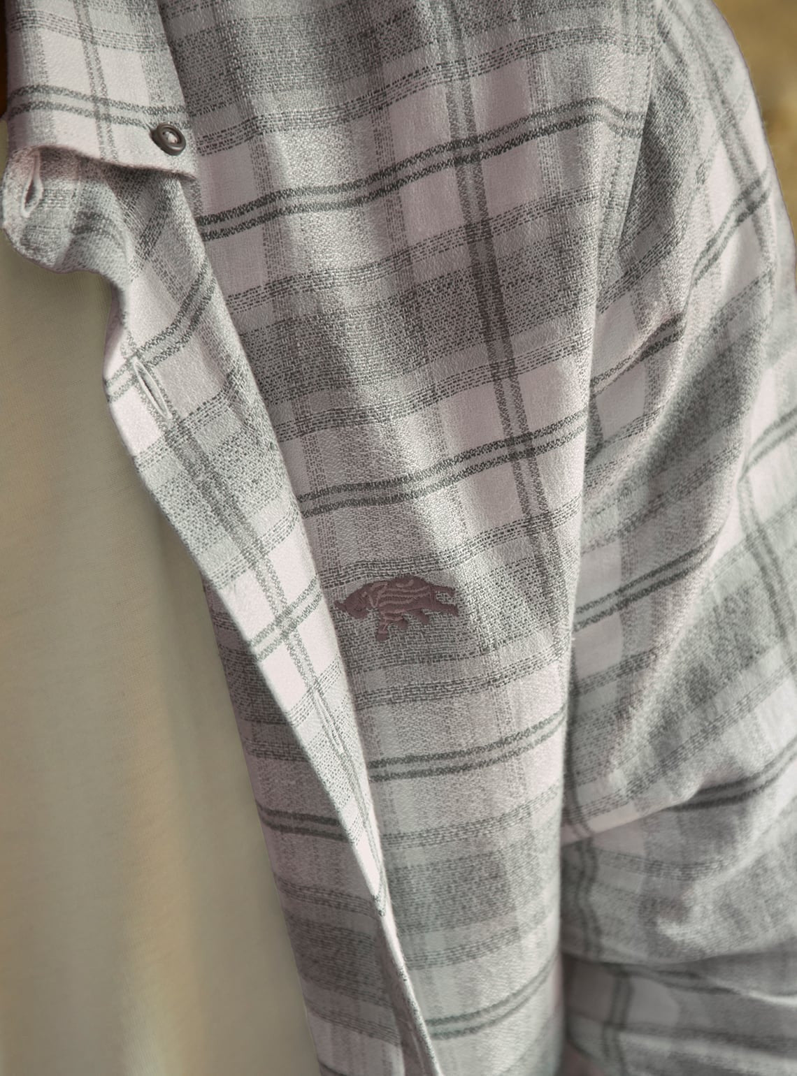 Grey Check Linen