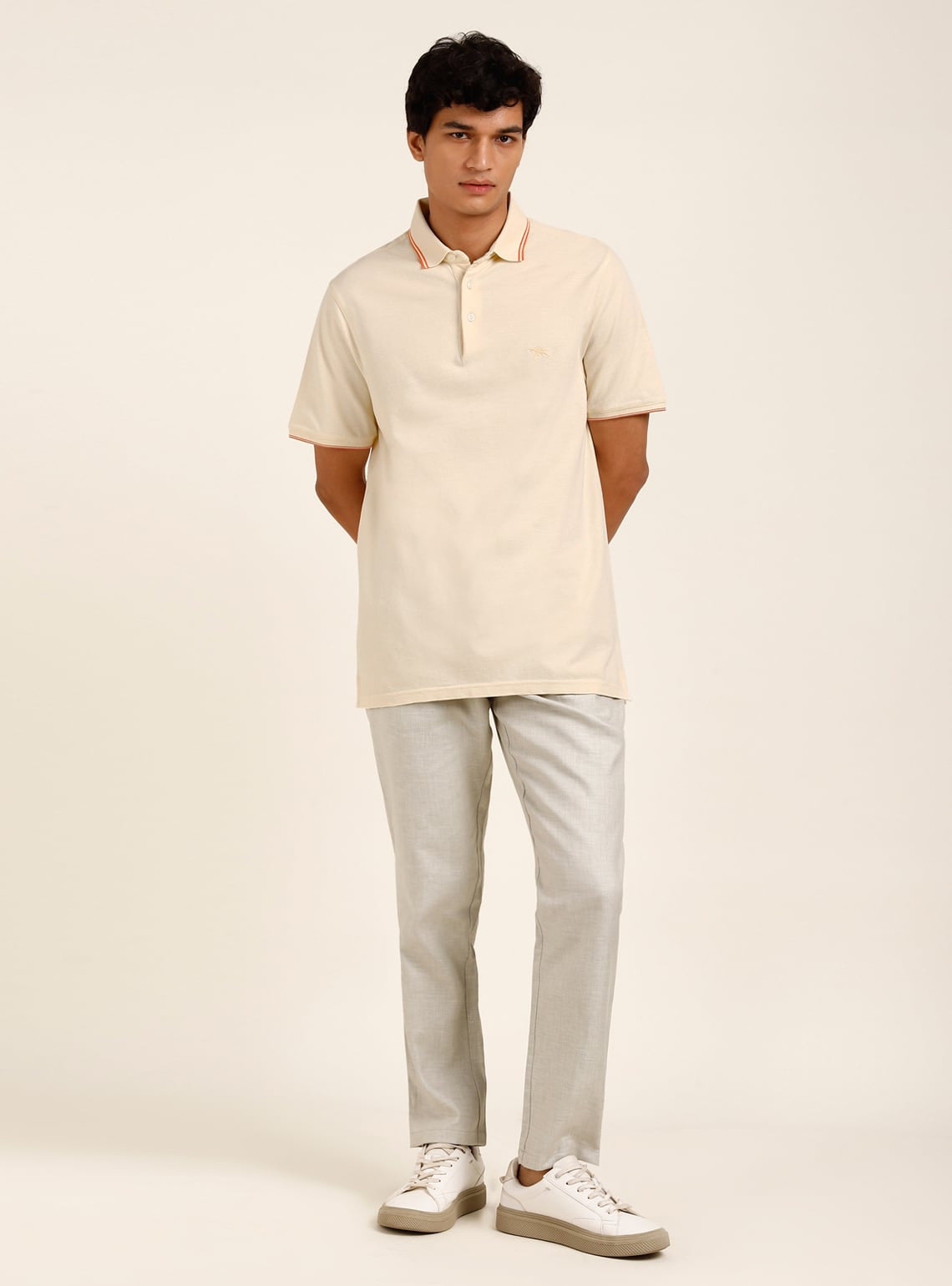 Beige Pique Polo