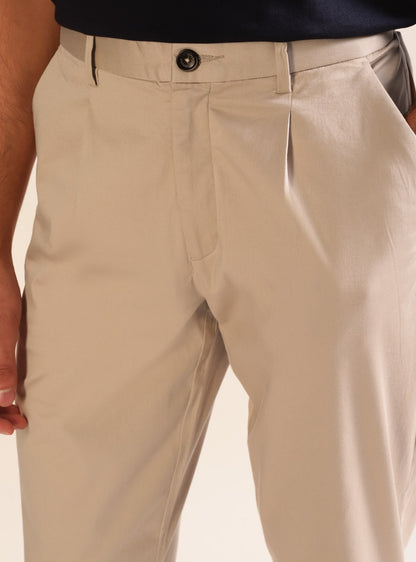 Beige Satin Chino