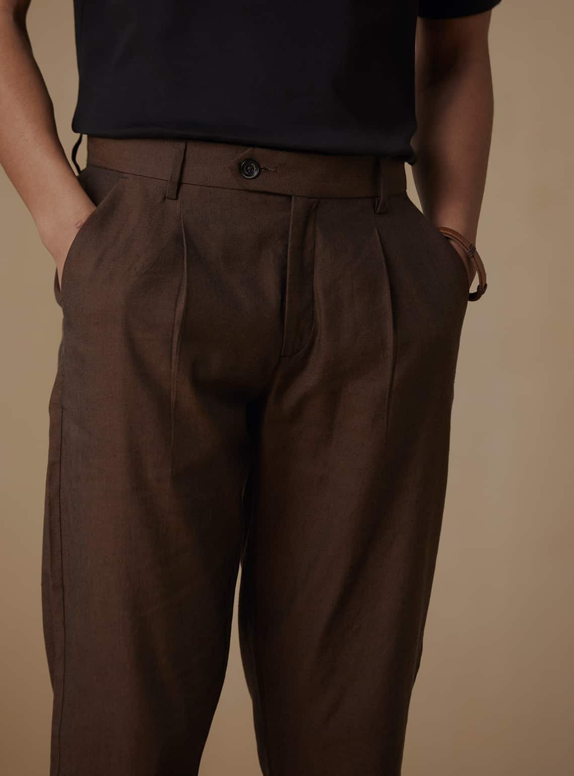 Coffee Linen Pants