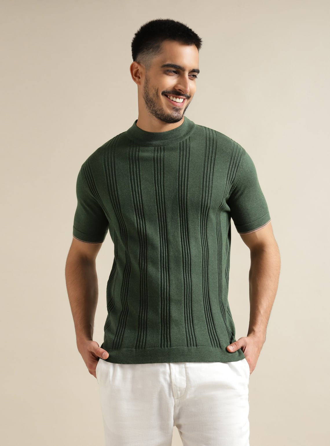 Dark Moss Mock Neck