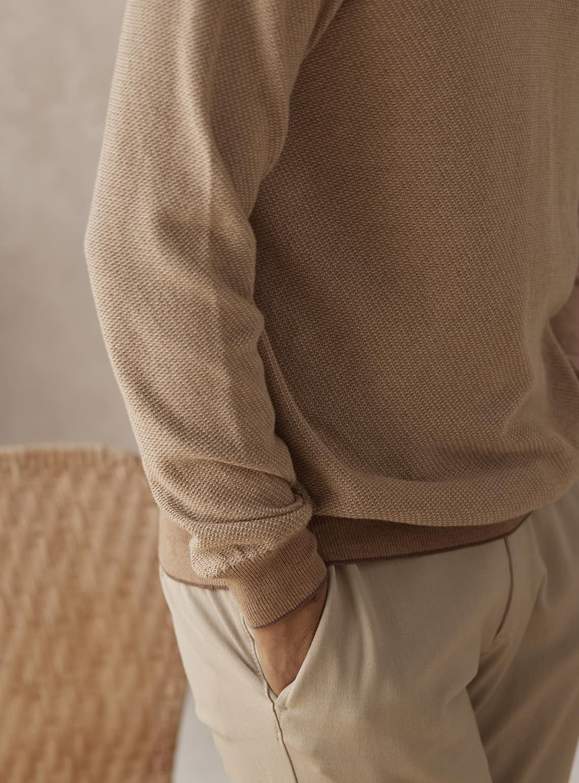 Khaki Melange Pullover