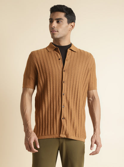 Sun Cable-Knit Shirt