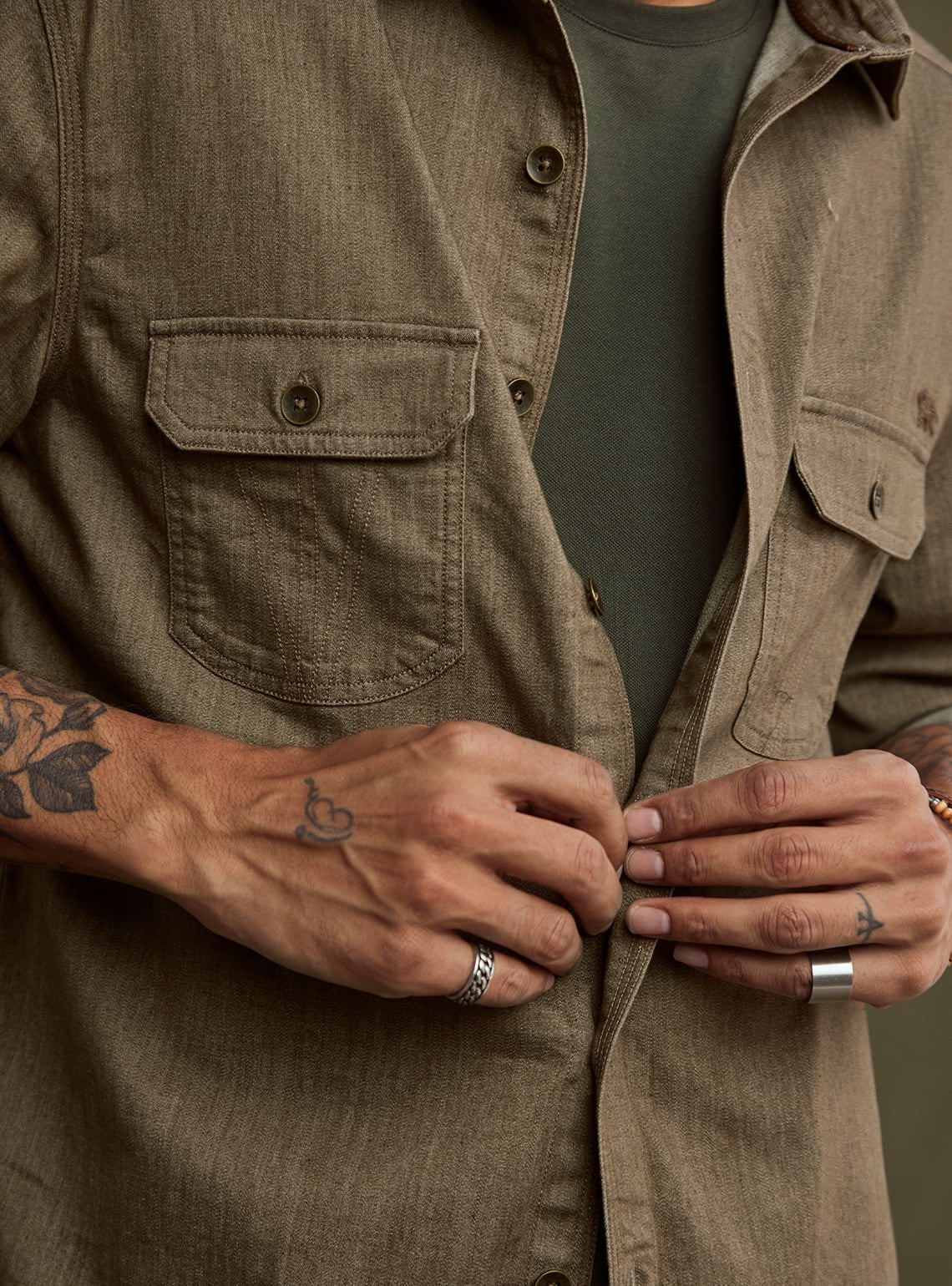 Olive Wood Overshirt