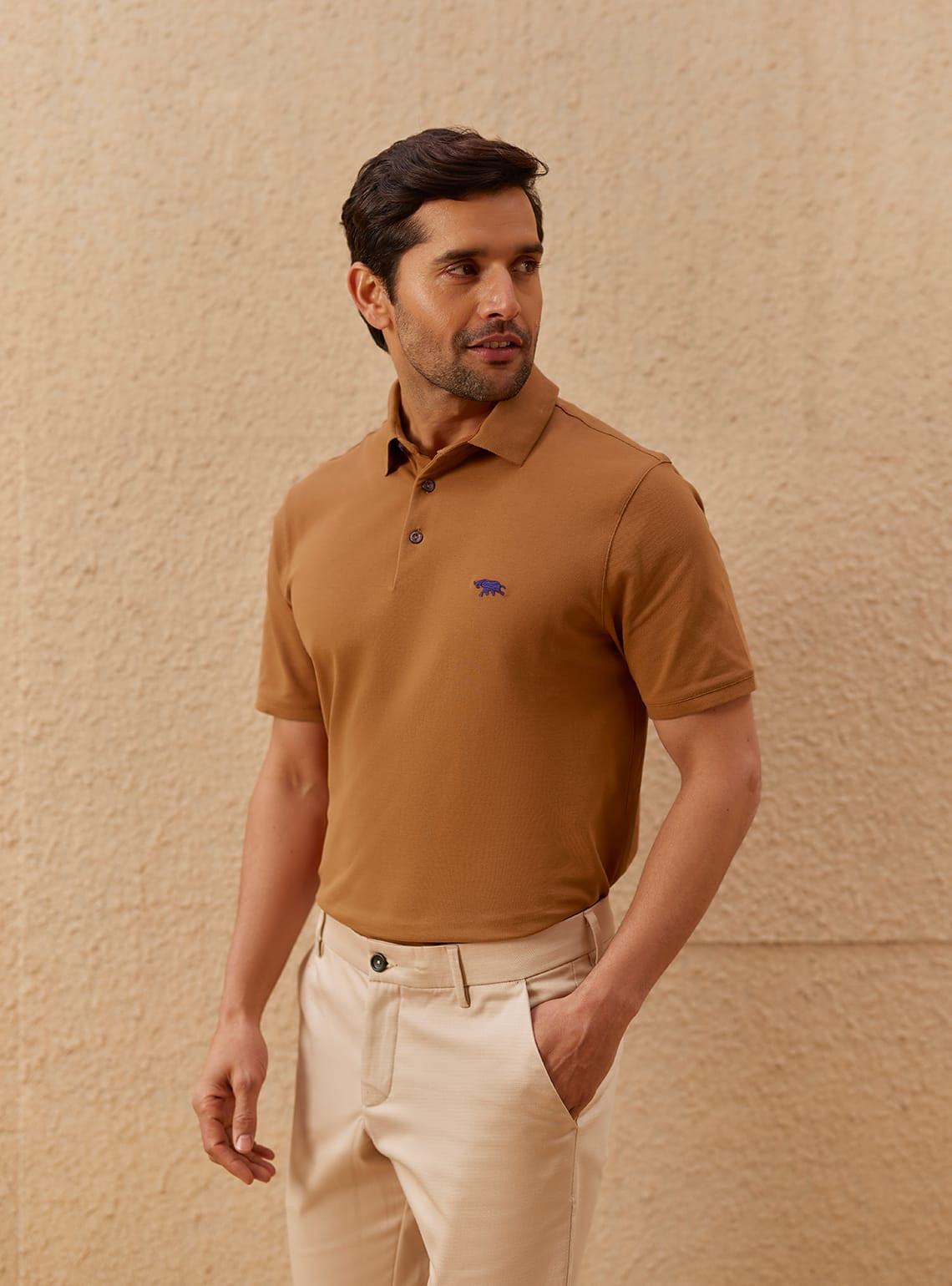 Warm Tan Pique Polo