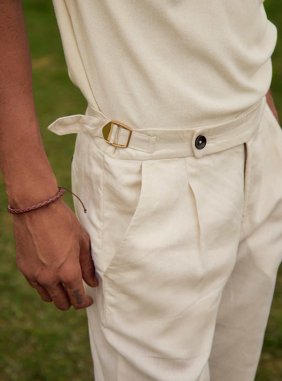 Cream Linen Pant