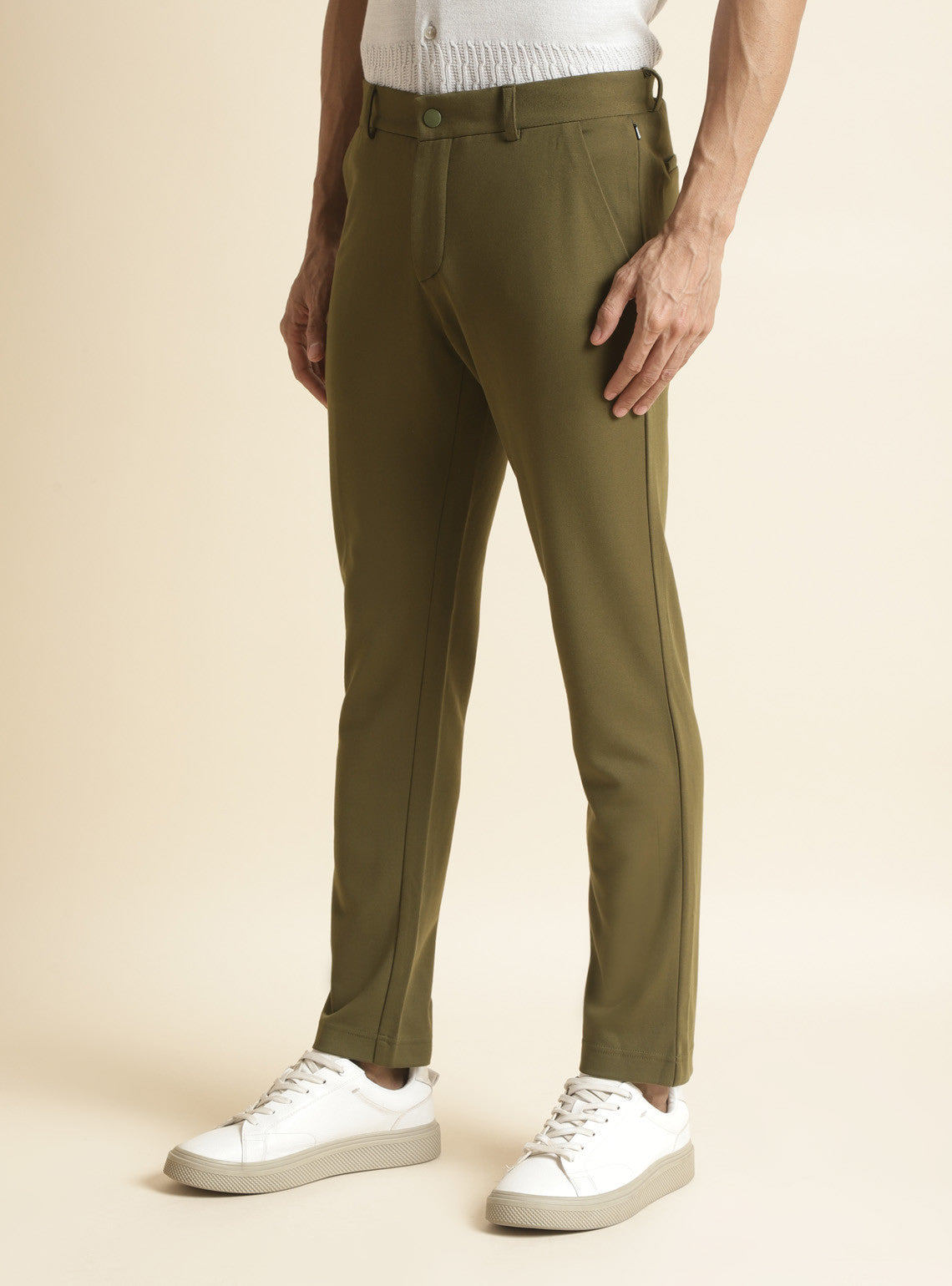 Buy Polo Ralph Lauren Men Solid Olive Solid Trousers Online - 697867 | The  Collective