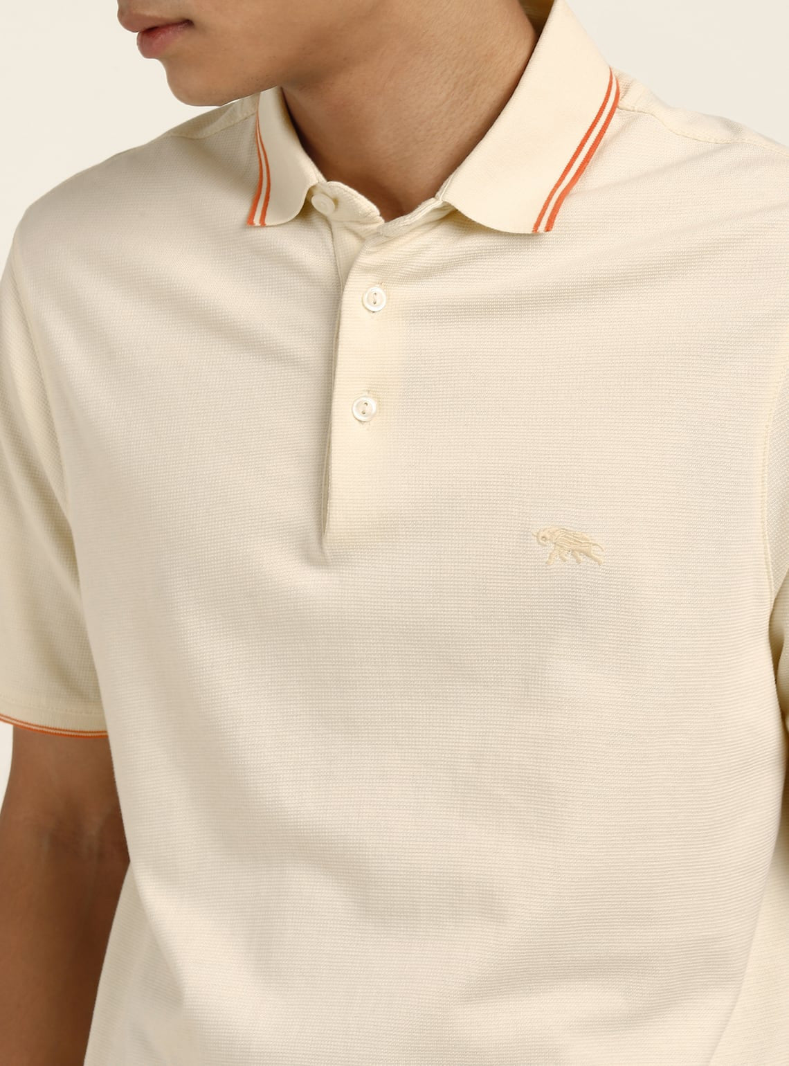 Beige Pique Polo