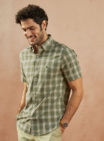 Sage Green Check - Half