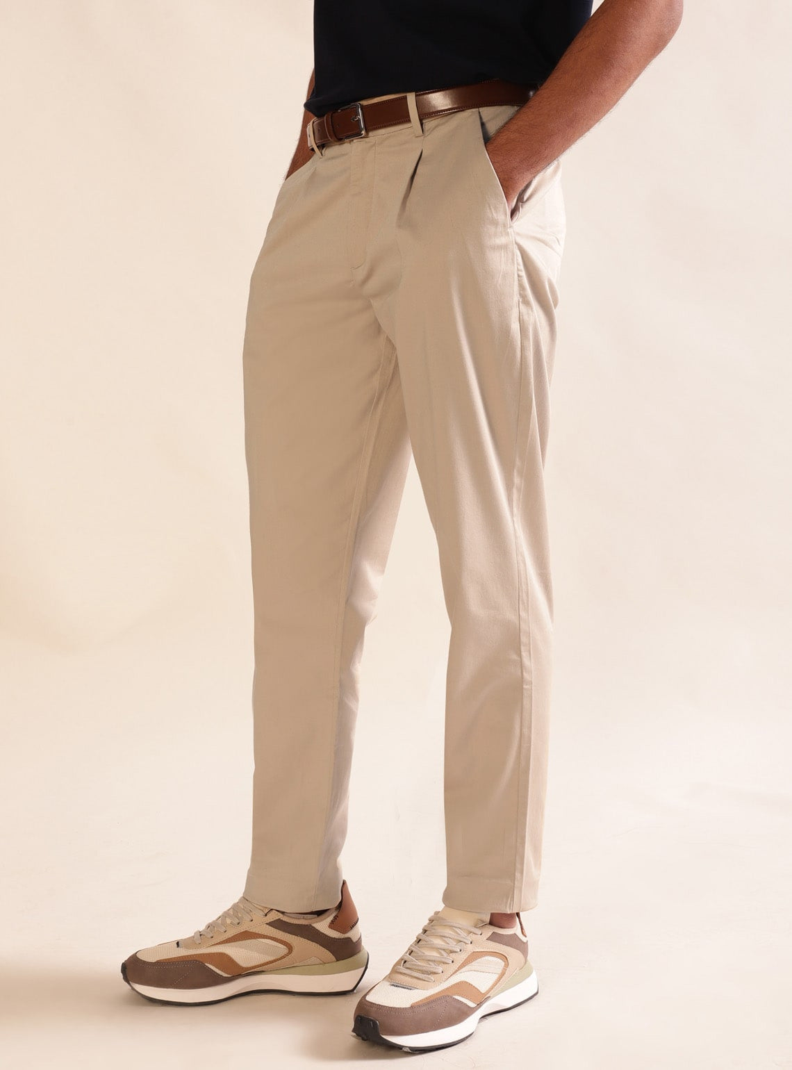 Beige Satin Chino