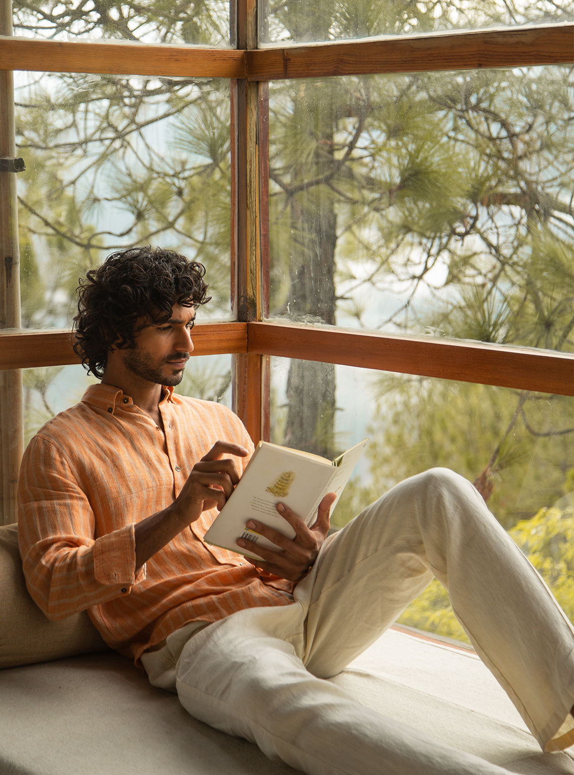 Orange Stripe Linen