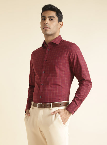 Red Wine Grid Shirt