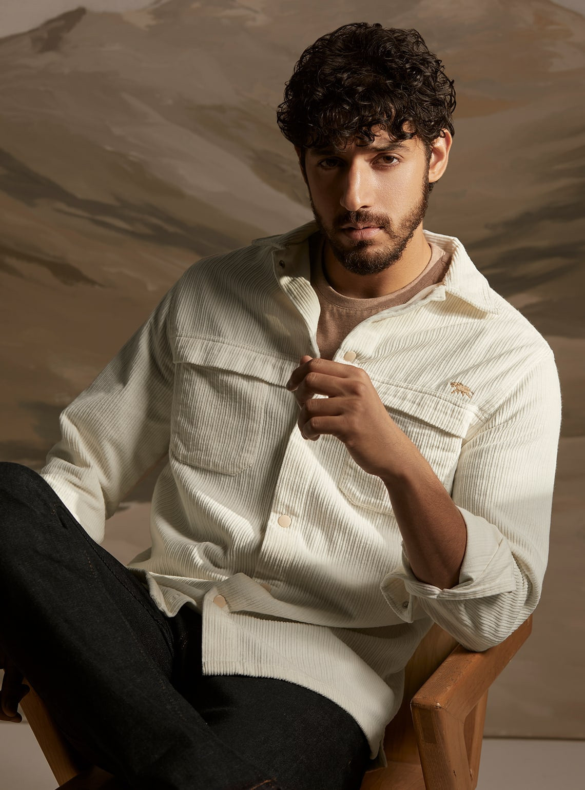 Ghost White Corduroy Overshirt