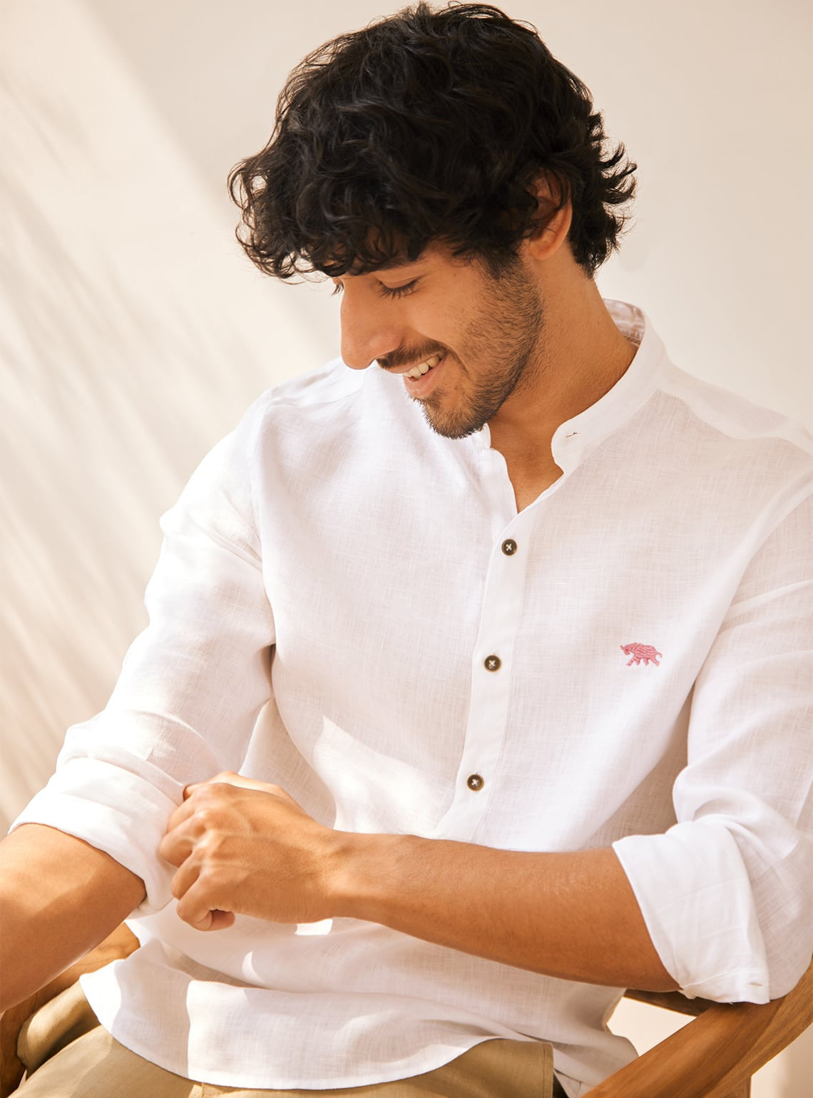 Essential White Popover - Coral Mark