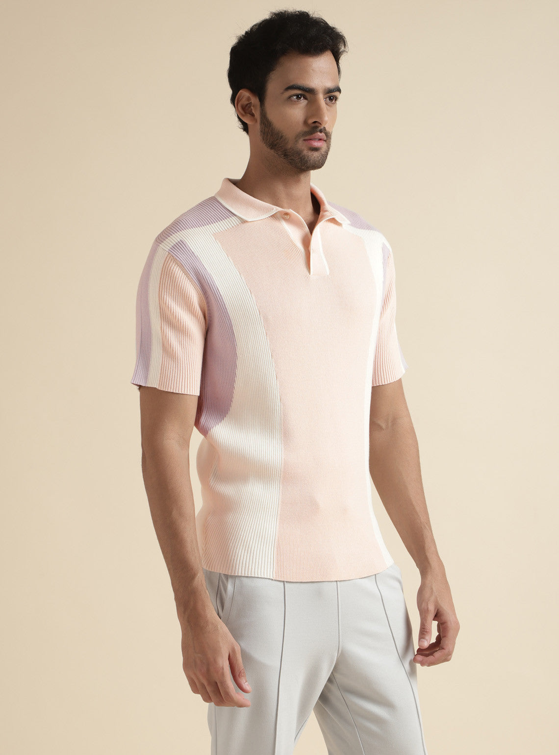 Heather Colour Block Polo