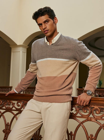 22. Taupe Cashmere Blend Pullover