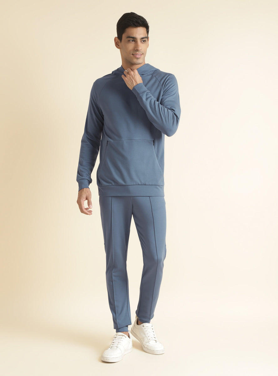 Buy Pastel Blue Hoodie Casual Blue Solid Hoodie for Men Online | Andamen