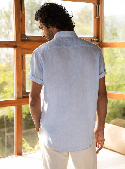 Saxe Chambray Linen - Short