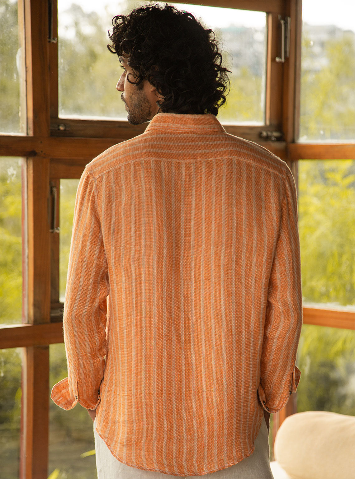 Orange Stripe Linen