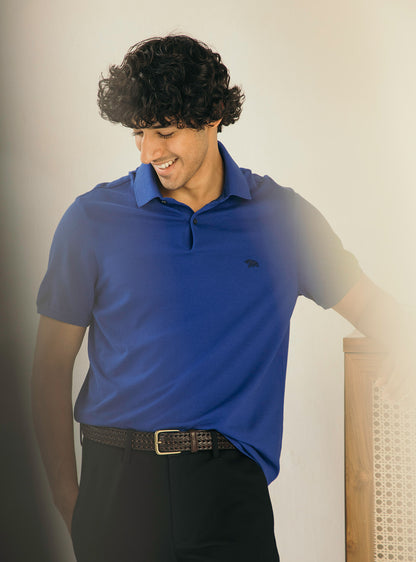 Azure Pique Polo