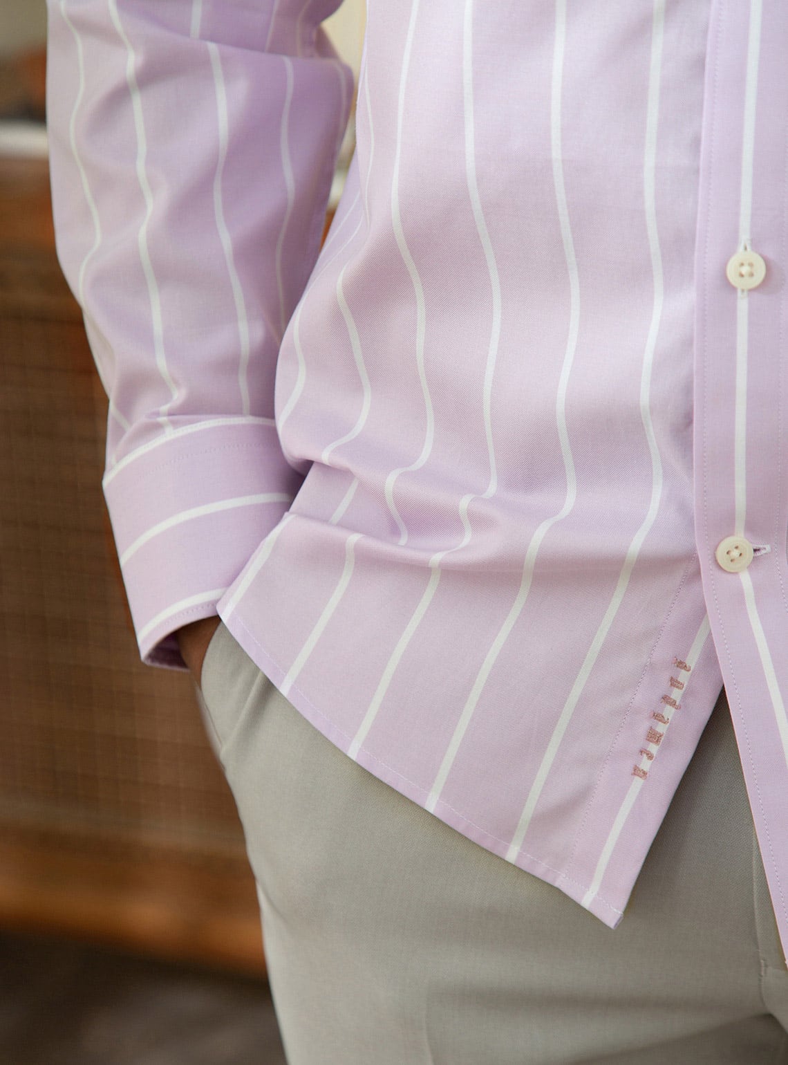 Lilac Stripe Oxford